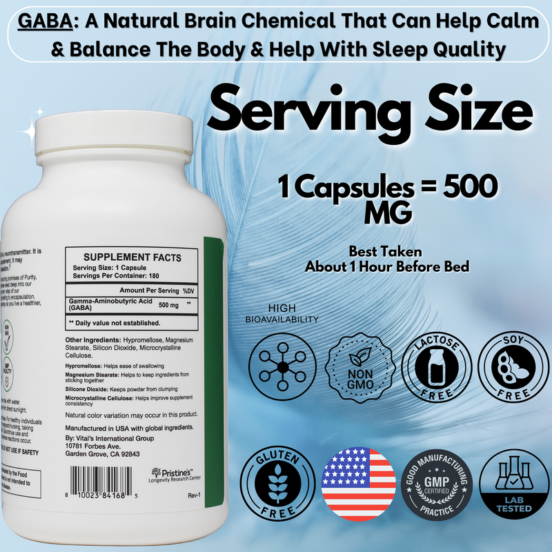 GABA 500 MG - 180 Day Supply