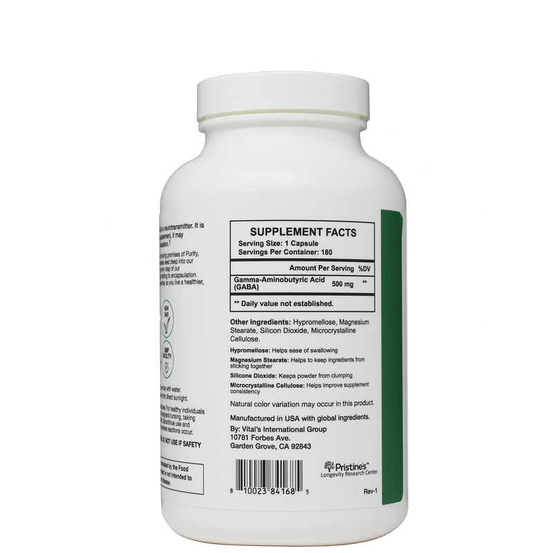 GABA 500 MG - 180 Day Supply