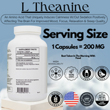 L-Theanine 200 MG - 150 Day Supply