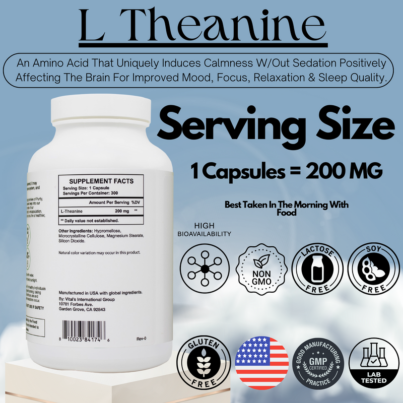 L-Theanine 200 MG - 150 Day Supply