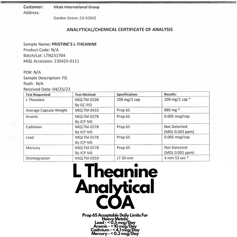 L-Theanine 200 MG - 150 Day Supply